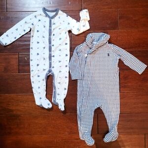 Set‎ Of 2 Ralph Lauren Footie Pajamas